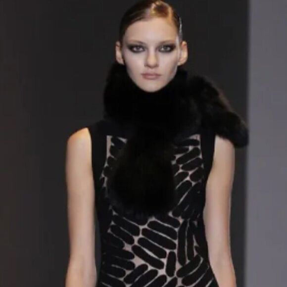 Ralph Lauren Collection Ebony Lamb Shearling Pull Thru Collar - Picture 15 of 16